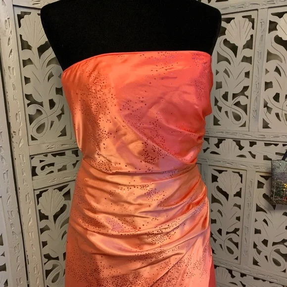 ☄️HOST PICK☄️ JUMP APPAREL SWEET CORAL & PURPLE SEQUINS FORMAL PROM DRESS GOWN - Picture 4 of 11